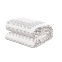 مفرش الياسمين صيفي مزدوج أبيض مطرز عدد القطع 10