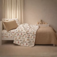 مفرش تورين أطفال صيفي مضغوط مفرد ونص بني عدد القطع...