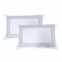 مفرش تانجير فائق النعومة مزدوج أبيض وأزرق مطرز عدد...