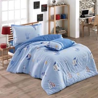 مفرش أطفال فيوليت قطن مقاس كوين أزرق فاتح متعدد ال...