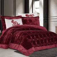 مفرش إيزابيلا شتوي مقاس كوين 150x200 سم مخمل و فرو...