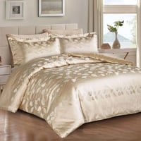 مفرش أشلي شتوي فاخر مزدوج مطرز مخمل بيج عدد القطع...