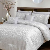 مفرش زامورا صيفي مزدوج جاكارد فاخر مطرز رصاصي عدد...