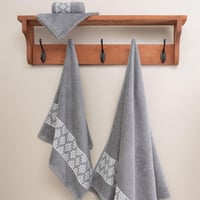 طقم روب أستحمام نومي قطن تركي مطرز رصاصي عدد القطع...