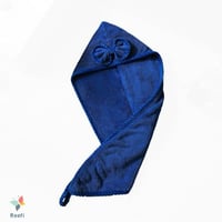 منشفة لف شعر ريفي أزرق 68 × 25 سم