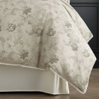 مفرش سرور مزدوج قطن زيتي فاتح برسومات الزهور عدد ا...