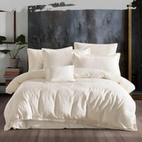 مفرش جليندون مزدوج قطن جاكارد كريمي عدد القطع 8