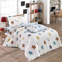 مفرش أطفال فيوليت صيفي قطن مقاس كوين أبيض وأزرق مت...