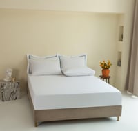 مفرش جنات صيفي مزدوج أبيض وأزرق عدد القطع 7