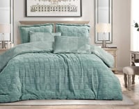 مفرش ماري شتوي مزدوج فرو تركواز عدد القطع 6