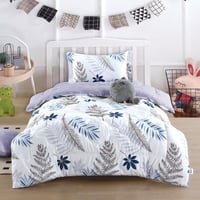 مفرش أطفال شانيل صيفي مفرد ونص أبيض و ليلكي عدد ال...