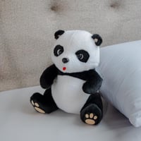 لعبة أطفال على شكل دب باندا مخملي ناعم بلون أسود و...