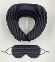 وسادة نداف للرقبة مع قناع عين لون أسود