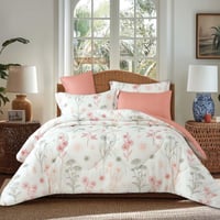 مفرش نوفا صيفي مفرد و نص أبيض وبرتقالي برسومات الز...