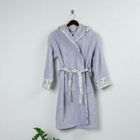 روب استحمام أطفال بقبعة تركي قطن رصاصي عمر 12 - 14...