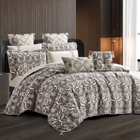 مفرش آسوس مزدوج قطن فاخر جاكارد متعدد الألوان مطرز...