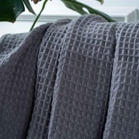 بطانية تيفولي وافل خفيفة صيفي مفرد رصاصي غامق مقاس...