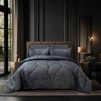 مفرش سها شتوي مخمل رصاصي غامق