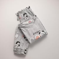 طقم بيجامة بناتي صيفية رصاصي