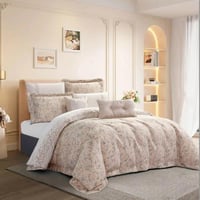 مفرش تايجر مزدوج قطن فاخر جاكارد بيج فضي مطرز عدد...