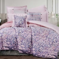 مفرش سبرينج مزدوج قطن فاخر وردي برسومات الزهور عدد...