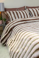 مفرش كلاود شتوي فاخر مزدوج مخمل و فرو ناعم أبيض ول...