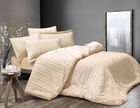 مفرش لاتينا شتوي فرو مزدوج بيج غامق 6 قطع