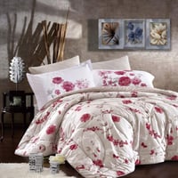 مفرش تينا صيفي مقاس كوين 150x200 سم رصاصي و بيج بر...