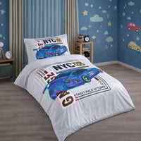 مفرش ليما أطفال صيفي خفيف مفرد ونص أبيض وأزرق عدد...