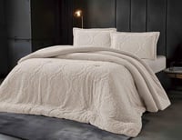 مفرش لورينزو شتوي مزدوج كريمي عدد القطع 4