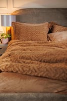 مفرش ستارز شتوي فاخر مزدوج مخمل و فرو بني عدد القط...