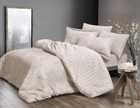 مفرش لاتينا شتوي فرو مزدوج بيج 6 قطع