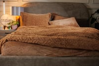 مفرش ستارز شتوي فاخر مزدوج مخمل و فرو بني عدد القط...