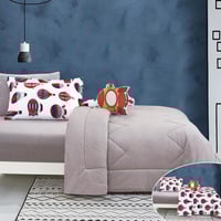 مفرش أطفال رينبو شتوي مفرد ونص مخمل بيج غامق عدد ا...