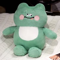 لعبة أطفال علي شكل ضفدع خضراء لطيفة فرو بلون أخضر