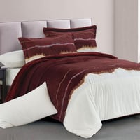 مفرش فلورانس شتوي مزدوج مخمل و فرو مطرز أبيض و عنا...