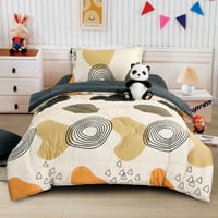 مفرش أطفال تيمون صيفي مفرد ونص أبيض كحلي غامق عدد...