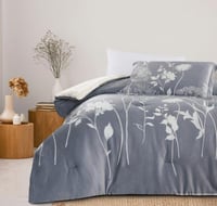 مفرش جاردن شتوي مزدوج خامة فرو ناعم ليلكي