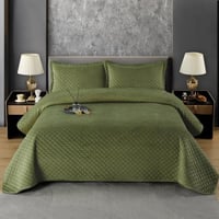 مفرش نوف شتوي مزدوج مخمل زيتي عدد القطع 3