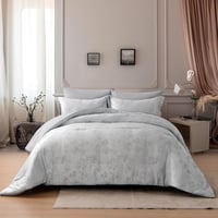 مفرش عنبر صيفي مزدوج جاكارد فاخر رصاصي عدد القطع 6