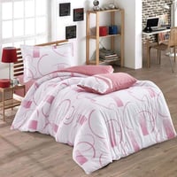 مفرش فيوليت صيفي مقاس كوين قطن أبيض وردي عدد القطع...