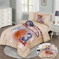 مفرش أطفال جلاكسي شتوي مفرد ونص مخمل بيج عدد القطع...