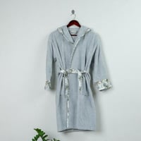 روب استحمام أطفال بقبعة تركي قطن رصاصي فاتح عمر 12...