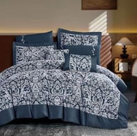 مفرش أريزونا مزدوج قطن جاكارد فاخر كحلي عدد القطع...