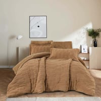 مفرش وعد شتوي فاخر مفرد ونص فرو بني عدد القطع 4