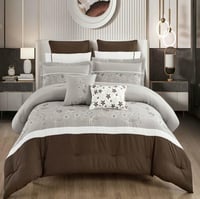 مفرش خلود صيفي مزدوج مطرز فاخر بيج و بني عدد القطع...