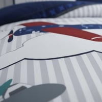 مفرش فريزيا صيفي مقاس كوين 150x200 سم أبيض كحلي عد...