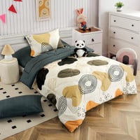 مفرش أطفال تيمون صيفي مفرد ونص أبيض كحلي غامق عدد...