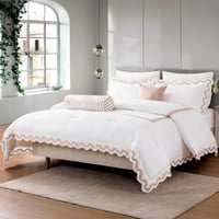 مفرش مراكش صيفي مطرز فاخر أبيض وبيج