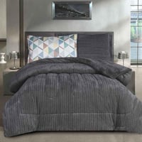 مفرش مانشستر شتوي مفرد ونص فاخر فرو رصاصي عدد القط...